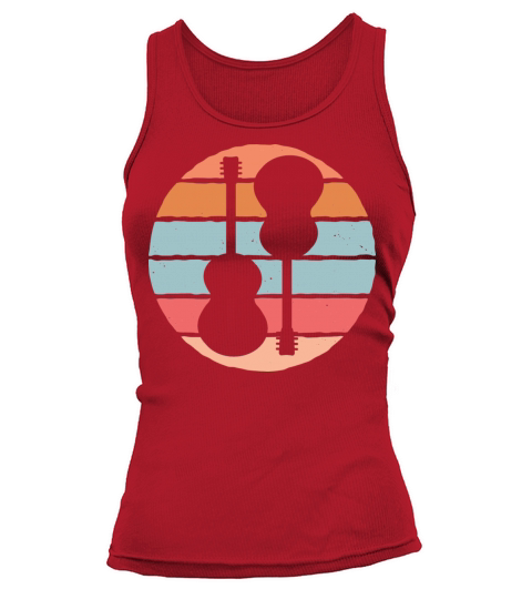 Ukulele and guitar in vintage design Tank top Woman