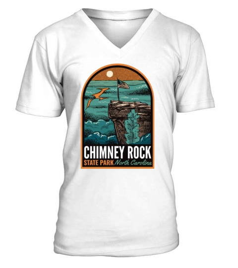 Chimney Rock State Park NC Vintage V-Neck T-shirt