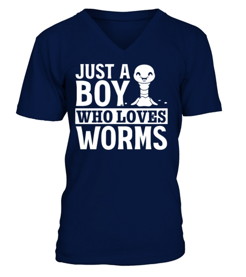 Compost Worms Worm Lover I Just A Boy Who Loves V-Neck T-shirt