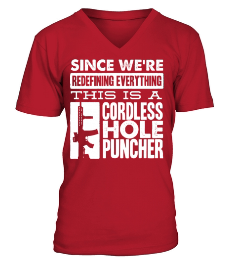 cordless hole puncher V-Neck T-shirt