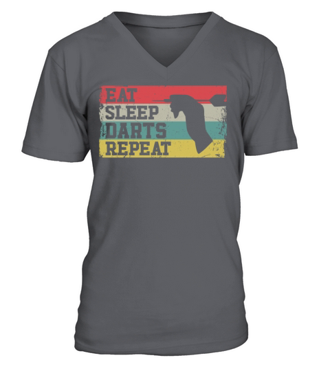 Darts Retro Vintage Eat Sleep V-Neck T-shirt
