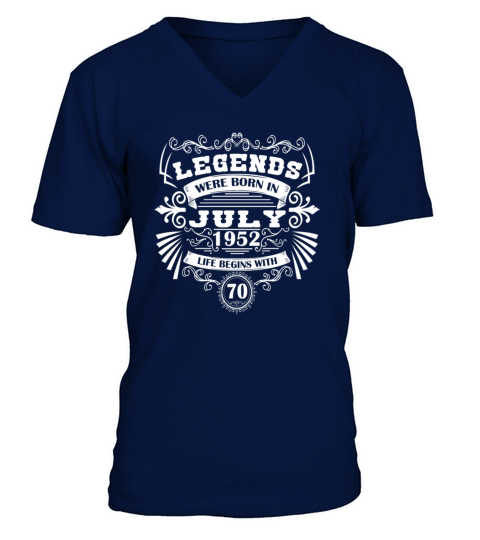 Funny Sayings for 50th Birthday July 1952 Vintage V-Neck T-shirt