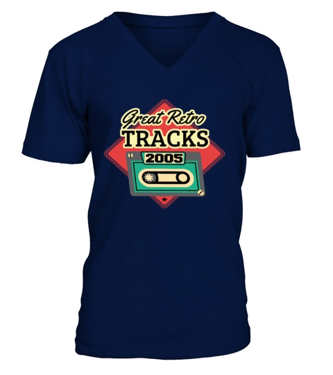 Great Retro Tracks 2005 Cassette Vintage Birthday V-Neck T-shirt