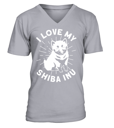 I Love My Shiba Inu Japanese Dog Breed Hunting Dog V-Neck T-shirt