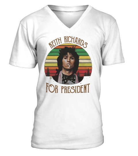 Keith Richards for President V-Neck T-shirt