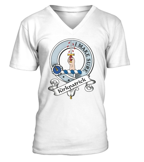 Kirkpatrick Clan Badge Scottish Clan Badges V-Neck T-shirt