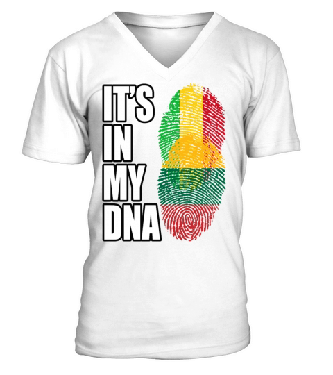 Malian And Lithuanian Mix Heritage DNA Flag V-Neck T-shirt