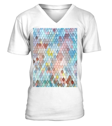multicolored pattern V-Neck T-shirt