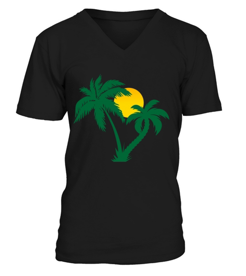palm trees V-Neck T-shirt