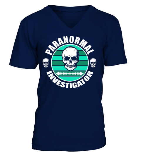 Paranormal Investigator Spooky Halloween Ghost Hun V-Neck T-shirt