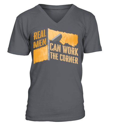 Real Men Can Work Corner Funny Drywall Finishers V-Neck T-shirt