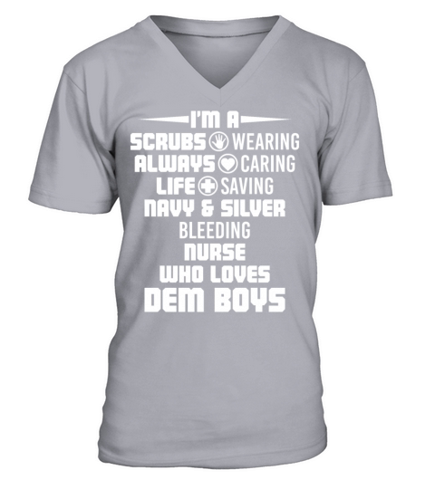 Scrubs Wearing Always Caring Life Saving Nurse V-Neck T-shirt