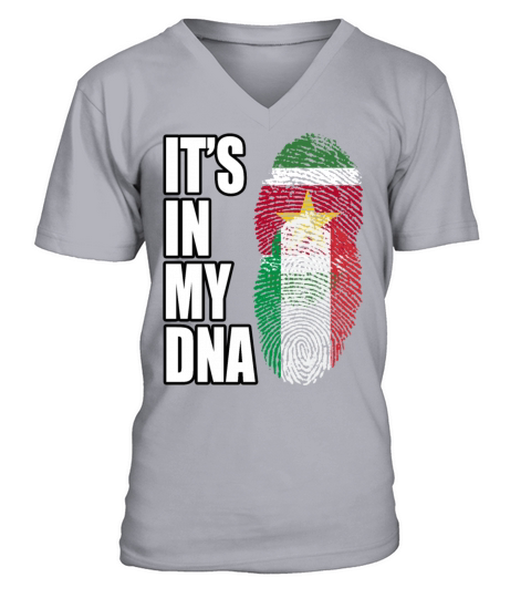 Surinamese And Italian Vintage Heritage DNA Flag V-Neck T-shirt