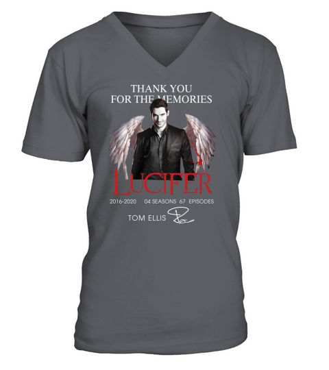 Tom Ellis Thank you for the memories Lucifer signature shirt V-Neck T-shirt