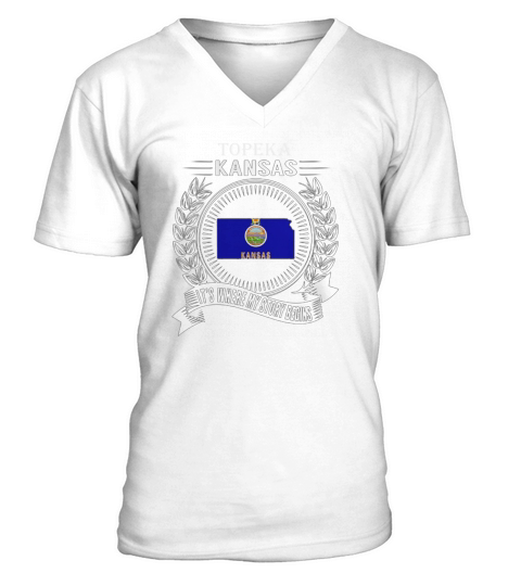 Topeka Kansas Its where my story begins V-Neck T-shirt