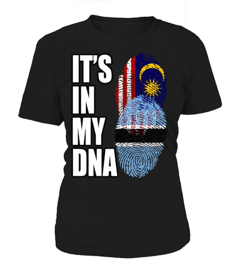 Malaysian And Botswanan Mix Heritage DNA Flag Women's T-Shirt