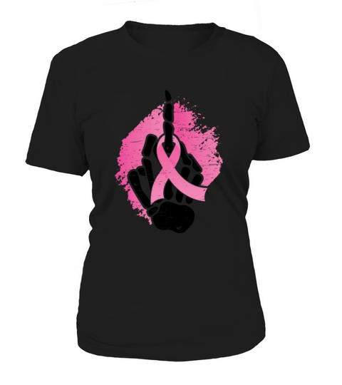 Pink Ribbon Skeleton Hand Breast Cancer Awareness Women's T-Shirt