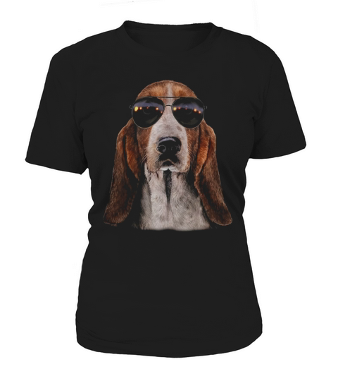 T-Shirt, Swag Basset Hound in Aviator Sunglass, Cool Dog Women's T-Shirt