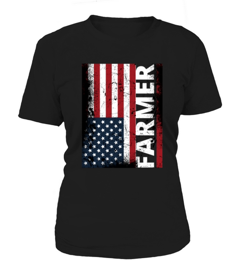 USA Flag Farmer American Farmers Vintage Patriotic Women's T-Shirt