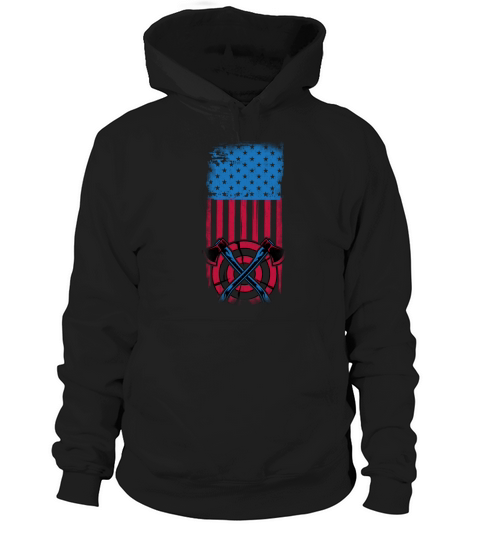 American Flag Throwing Axe Funny Axes Ax Hatchet Hoodie Unisex