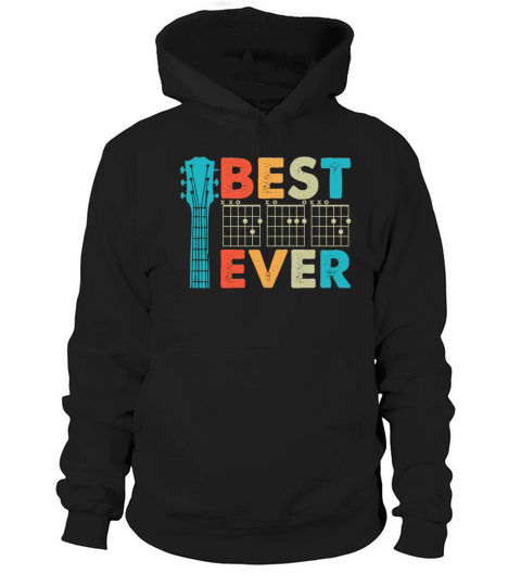 Best Dad Ever Funny Guitar Lover Vintage Father Hoodie Unisex