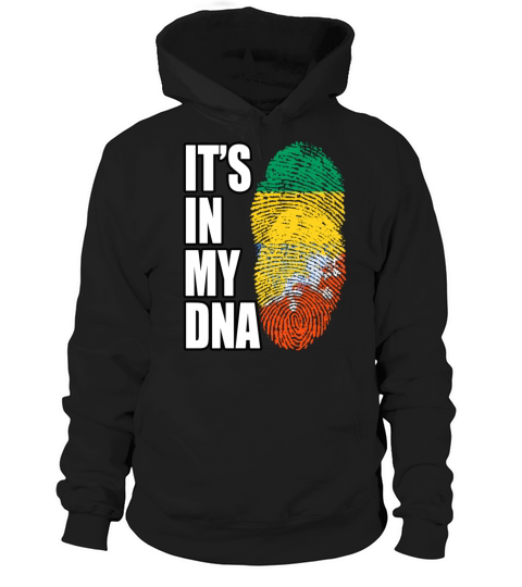 Gambian And Bhutanese Mix Heritage DNA Flag Hoodie Unisex