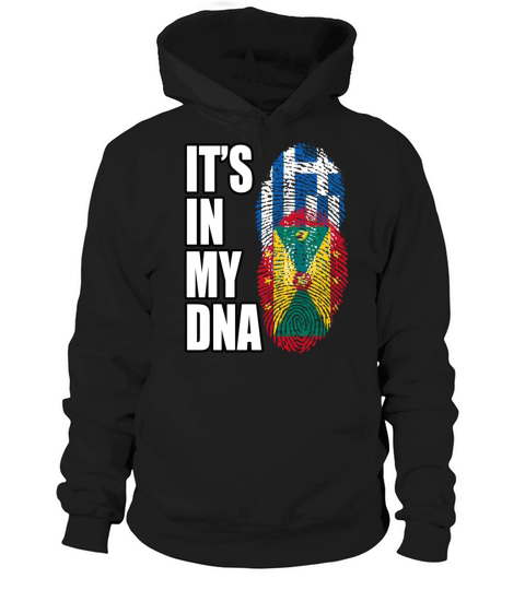 Grenadian And Greek Mix Heritage DNA Flag Hoodie Unisex