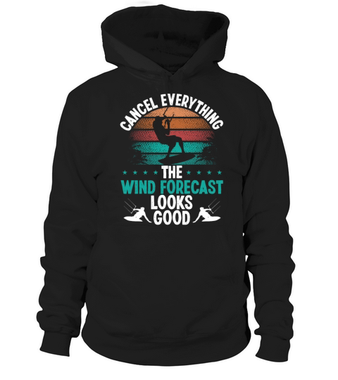 Kitesurfing Vintage Wind Forecast Kiteboarding Hoodie Unisex