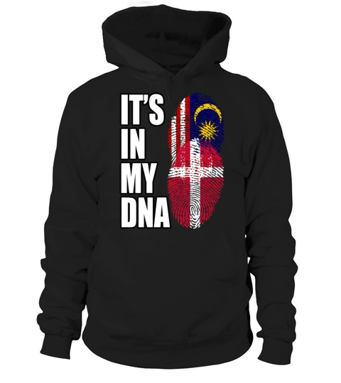 Malaysian And Danish Mix Heritage DNA Flag Hoodie Unisex