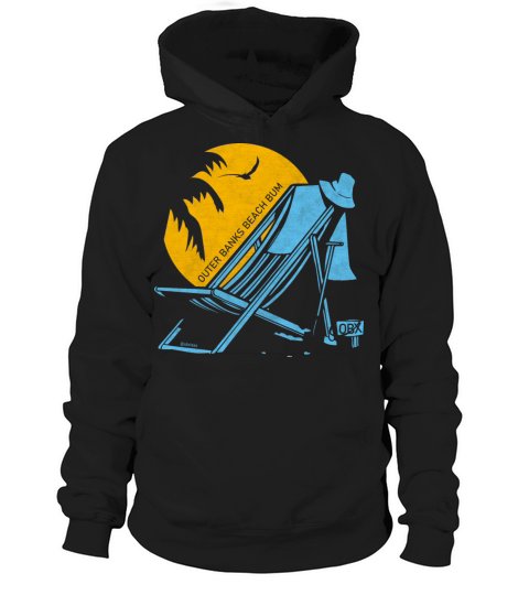 Outer Banks Beach Bum OBX Sky Blue Vintage Hoodie Unisex