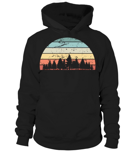 Retro Forestry Sunset Vintage forest Sunrise Hoodie Unisex