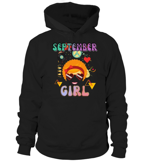 Retro September Girl Vintage Design Hoodie Unisex