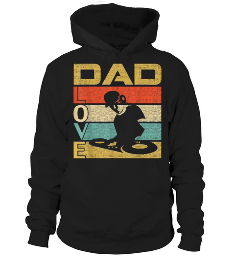 Retro Vintage Dad Love DJ Deejay Fathers Day Hoodie Unisex