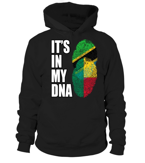 Tanzanian And Benin Vintage Heritage DNA Flag Hoodie Unisex