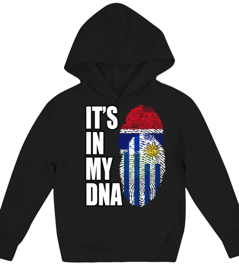 Gambian And Uruguayan Mix Heritage DNA Flag Kids Hoodie