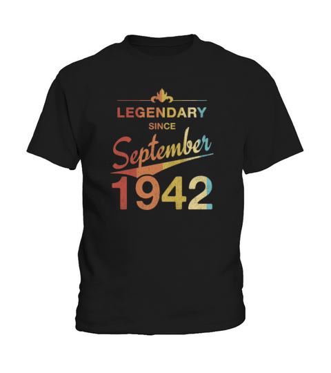 80th Birthday 80 Year Old Born September 1942 Gift Kids T-Shirt