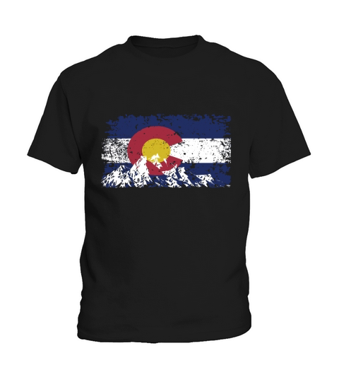 Colorado Flag Mountain Love Colorado Kids T-Shirt
