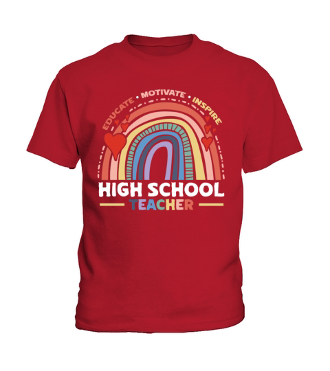 Educate Motivate Inspire High School Teacher Boho Kids T-Shirt