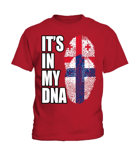 Georgian And Finland Mix Heritage DNA Flag Kids T-Shirt