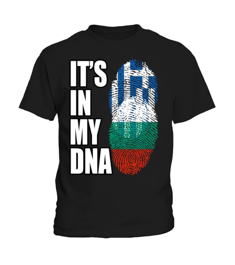 Greek And Bulgarian Mix Heritage DNA Flag Kids T-Shirt