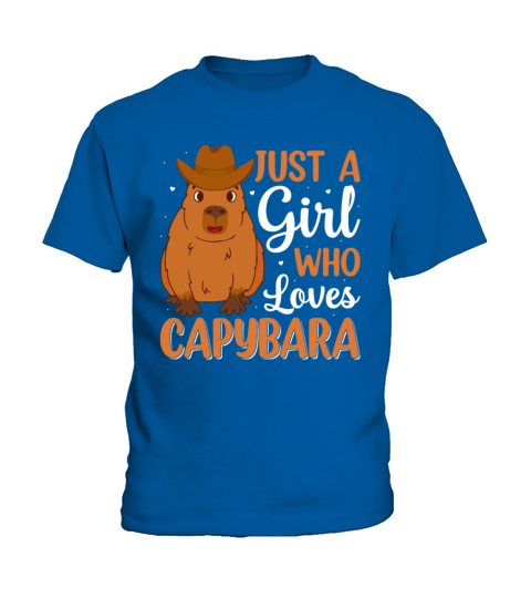 Just a Girl Who Loves Capybara Funny Cavy Rodent Kids T-Shirt
