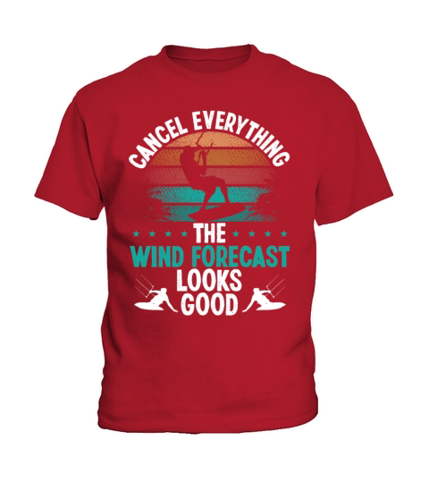Kitesurfing Vintage Wind Forecast Kiteboarding Kids T-Shirt