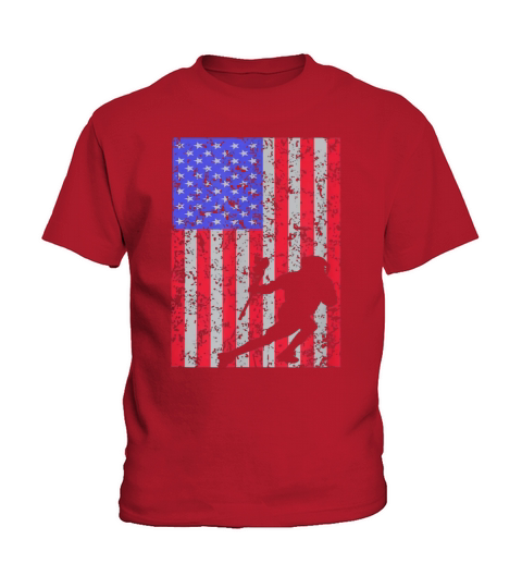 Lacrosse Player American Flag Vintage Design Lax Player shirt Kids T-Shirt