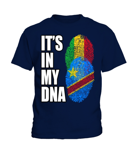 Malian And Congolese Mix Heritage DNA Flag Kids T-Shirt