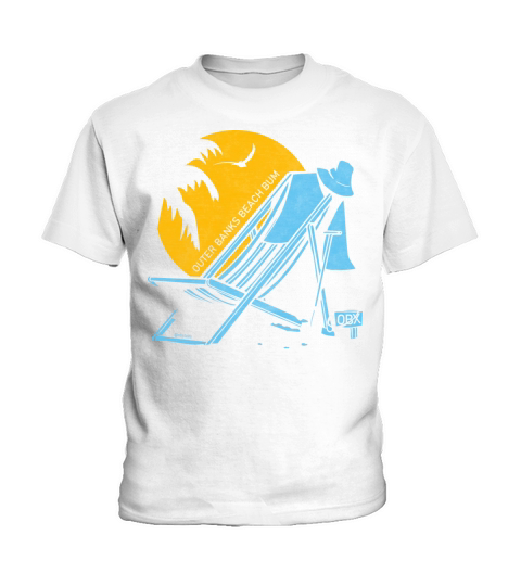 Outer Banks Beach Bum OBX Sky Blue Vintage Kids T-Shirt