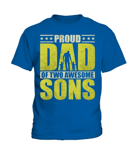 Proud father two sons dad daddy fathers day gift idea T-Shirt Kids T-Shirt