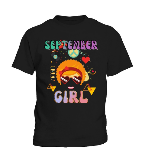 Retro September Girl Vintage Design Kids T-Shirt
