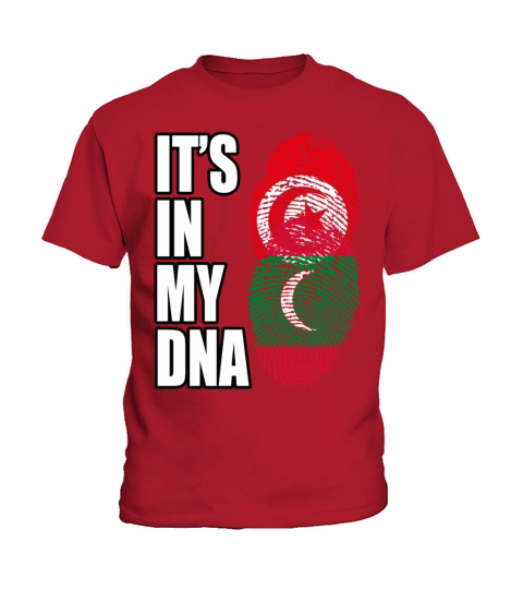 Tunisian And Maldivian Mix Heritage DNA Flag Kids T-Shirt
