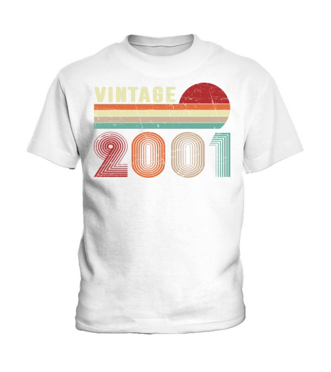 Vintage 2001 Boys Girls 21 Years Old 21st Birthday Kids T-Shirt