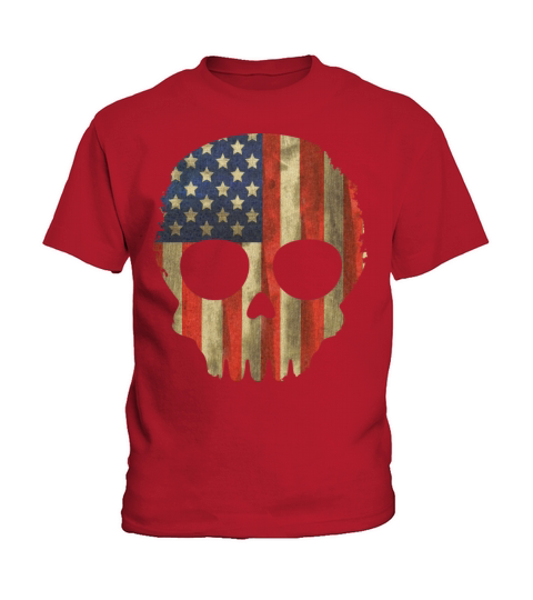 vintage skull flag us Kids T-Shirt